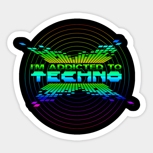 Addicted to Techno EDM Color Synthesizer Sticker by shirtontour